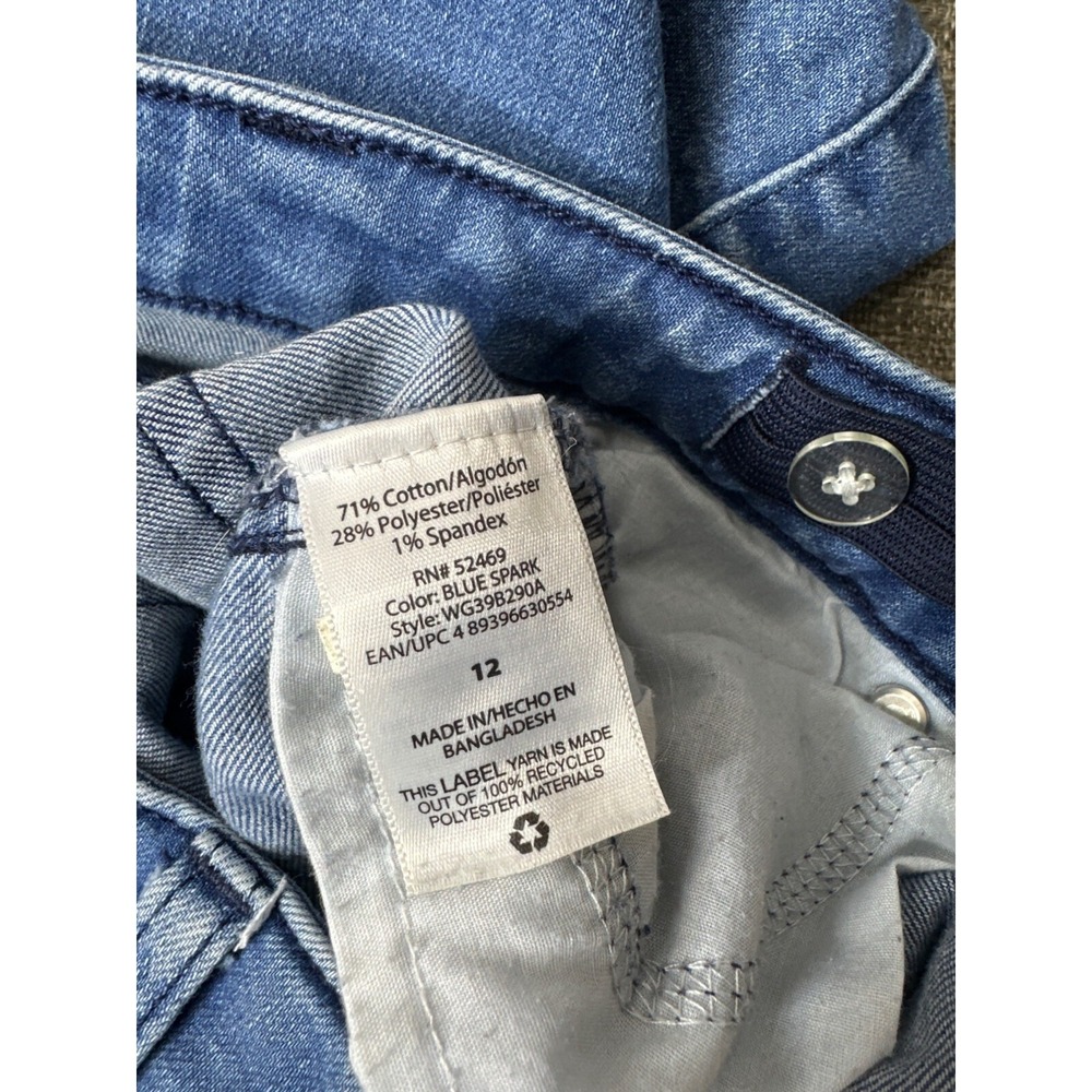 Wonder Nation Girls Skinny Fit Blue Jeans Size 12 Stretch Denim - Picture 6 of 7